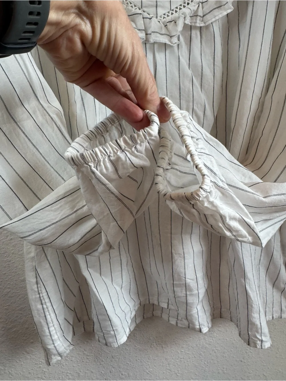 ☀️ MADEWELL ‘Ruffle Yoke Prairie’ Pinstripe Top